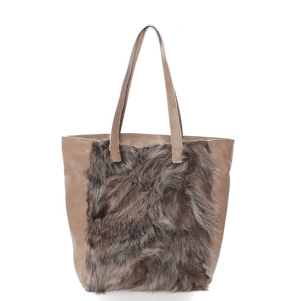 Дамска чанта от естествена италианска кожа модел TAMARA beige lux